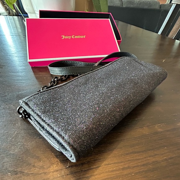 Juicy Couture black glitter wallet on a chain - Picture 2 of 6